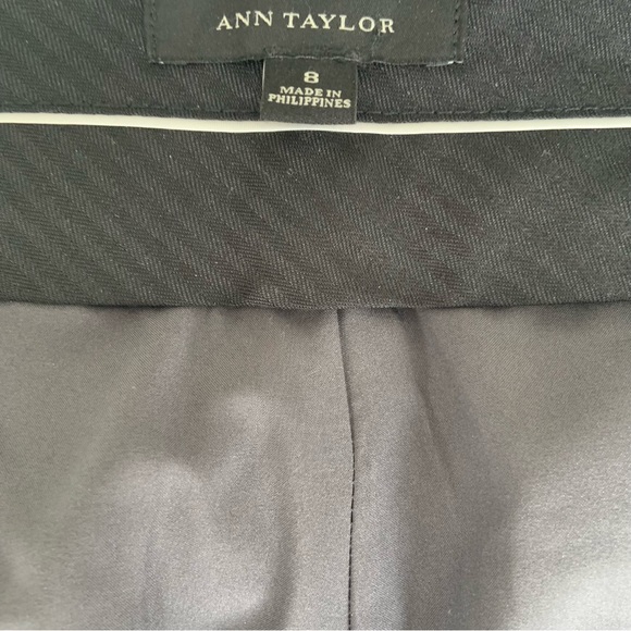 ANN TAYLOR CLASSIC GRAY COTTON BLEND STRAIGHT LEG PANT TROUSER / LINED / 8 - Picture 7 of 13